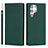 Leather Case Stands Flip Cover Holder D01T for Samsung Galaxy S22 Ultra 5G Green