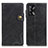 Leather Case Stands Flip Cover Holder D01Y for Oppo A95 4G Black