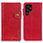 Leather Case Stands Flip Cover Holder D01Y for Samsung Galaxy S23 Ultra 5G Red