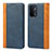 Leather Case Stands Flip Cover Holder D02T for OnePlus Nord N200 5G Blue