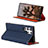 Leather Case Stands Flip Cover Holder D02T for Samsung Galaxy S22 Ultra 5G Blue