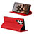 Leather Case Stands Flip Cover Holder D02T for Samsung Galaxy S22 Ultra 5G Red