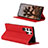 Leather Case Stands Flip Cover Holder D02T for Samsung Galaxy S23 Ultra 5G Red