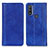 Leather Case Stands Flip Cover Holder D03Y for Motorola Moto G Pure Blue