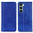 Leather Case Stands Flip Cover Holder D03Y for Motorola Moto G200 5G Blue