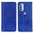 Leather Case Stands Flip Cover Holder D03Y for Motorola Moto G31 Blue