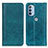 Leather Case Stands Flip Cover Holder D03Y for Motorola Moto G31 Green