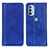 Leather Case Stands Flip Cover Holder D03Y for Motorola Moto G41 Blue