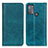 Leather Case Stands Flip Cover Holder D03Y for Motorola Moto G50 Green