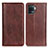 Leather Case Stands Flip Cover Holder D03Y for Oppo A94 4G Brown