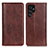 Leather Case Stands Flip Cover Holder D03Y for Samsung Galaxy S21 Ultra 5G Brown