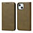 Leather Case Stands Flip Cover Holder D04T for Apple iPhone 13 Green