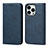 Leather Case Stands Flip Cover Holder D04T for Apple iPhone 13 Pro Blue