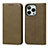 Leather Case Stands Flip Cover Holder D04T for Apple iPhone 13 Pro Green