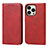 Leather Case Stands Flip Cover Holder D04T for Apple iPhone 13 Pro Red