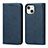 Leather Case Stands Flip Cover Holder D04T for Apple iPhone 14 Plus Blue