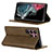 Leather Case Stands Flip Cover Holder D04T for Samsung Galaxy S21 Ultra 5G