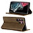 Leather Case Stands Flip Cover Holder D04T for Samsung Galaxy S21 Ultra 5G Khaki