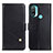 Leather Case Stands Flip Cover Holder D04Y for Motorola Moto E20 Black