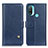 Leather Case Stands Flip Cover Holder D04Y for Motorola Moto E20 Blue