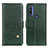 Leather Case Stands Flip Cover Holder D04Y for Motorola Moto G Pure Green