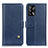 Leather Case Stands Flip Cover Holder D04Y for Oppo A74 4G Blue