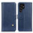 Leather Case Stands Flip Cover Holder D04Y for Samsung Galaxy S21 Ultra 5G Blue