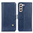 Leather Case Stands Flip Cover Holder D04Y for Samsung Galaxy S22 Plus 5G Blue