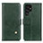 Leather Case Stands Flip Cover Holder D04Y for Samsung Galaxy S22 Ultra 5G Green