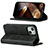 Leather Case Stands Flip Cover Holder D05T for Apple iPhone 14 Plus Black