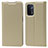 Leather Case Stands Flip Cover Holder D05T for OnePlus Nord N200 5G Gold