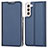 Leather Case Stands Flip Cover Holder D05T for Samsung Galaxy S21 5G Blue