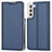Leather Case Stands Flip Cover Holder D05T for Samsung Galaxy S21 Plus 5G Blue