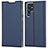 Leather Case Stands Flip Cover Holder D05T for Samsung Galaxy S21 Ultra 5G Blue