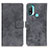 Leather Case Stands Flip Cover Holder D05Y for Motorola Moto E20 Gray