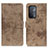 Leather Case Stands Flip Cover Holder D05Y for OnePlus Nord N200 5G Khaki