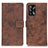 Leather Case Stands Flip Cover Holder D05Y for Oppo A95 4G Brown