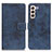 Leather Case Stands Flip Cover Holder D05Y for Samsung Galaxy S22 5G Blue