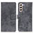 Leather Case Stands Flip Cover Holder D05Y for Samsung Galaxy S22 5G Gray