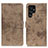 Leather Case Stands Flip Cover Holder D05Y for Samsung Galaxy S22 Ultra 5G Khaki