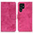 Leather Case Stands Flip Cover Holder D05Y for Samsung Galaxy S23 Ultra 5G Hot Pink
