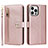 Leather Case Stands Flip Cover Holder D06T for Apple iPhone 13 Pro