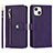 Leather Case Stands Flip Cover Holder D06T for Apple iPhone 14 Plus Purple