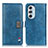 Leather Case Stands Flip Cover Holder D06Y for Motorola Moto Edge X30 5G Blue