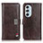 Leather Case Stands Flip Cover Holder D06Y for Motorola Moto Edge X30 5G Brown
