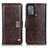 Leather Case Stands Flip Cover Holder D06Y for Motorola Moto G50 Brown