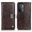 Leather Case Stands Flip Cover Holder D06Y for OnePlus Nord N200 5G Brown