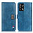 Leather Case Stands Flip Cover Holder D06Y for Oppo A95 4G Blue