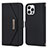 Leather Case Stands Flip Cover Holder D07T for Apple iPhone 13 Pro Max Black