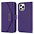 Leather Case Stands Flip Cover Holder D07T for Apple iPhone 13 Pro Max Purple